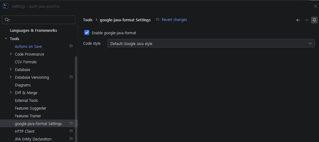 Google Java Format 설치 화면 6